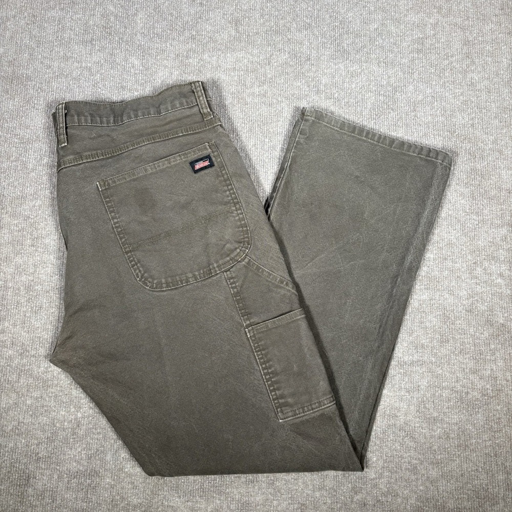 Dickies Pants Mens 38x31 Relaxed Straight Heavyweight Gray Duck Canvas Carpenter